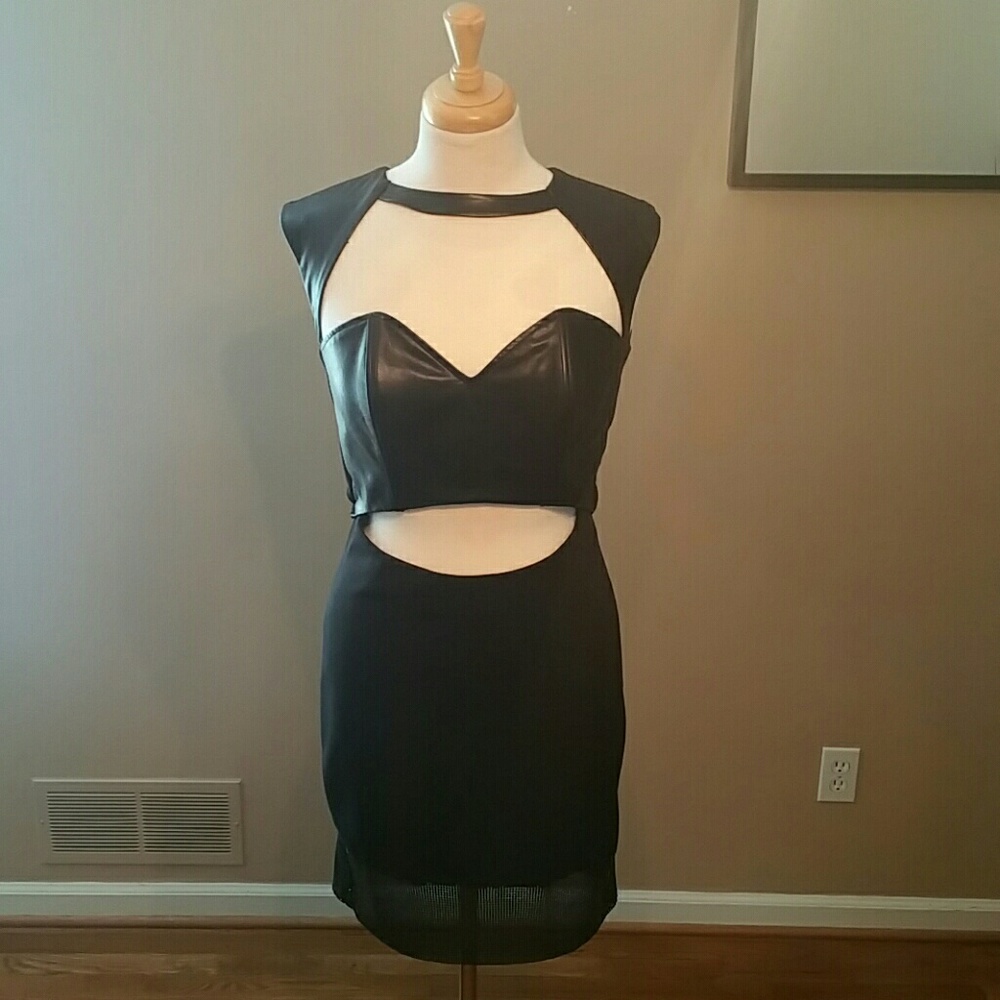 Faux Leather Party Dress